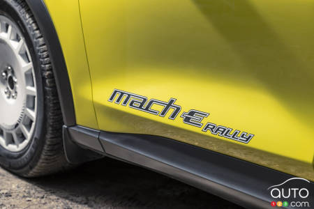 The 2024 Ford Mustang Mach-E Rally, badging